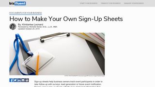 
                            3. How to Make Your Own Sign-Up Sheets | Bizfluent