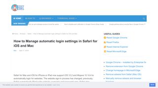 
                            3. How to Manage automatic login settings in Safari for iOS and ...