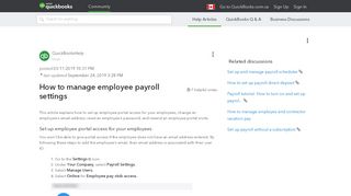 
                            4. How to manage employee payroll settings - QuickBooks Community