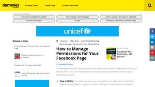 
                            9. How to Manage Permissions for Your Facebook Page - dummies