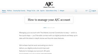 
                            7. How to manage your AJC account - ajc.com