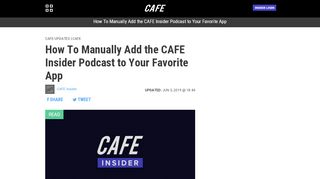 
                            5. How To Manually Add the CAFE Insider Podcast to Your Favorite App ...