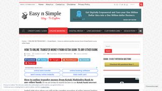 
                            8. How to online transfer money from Kotak Bank to …