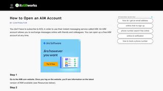 
                            3. How to Open an AIM Account | It Still Works