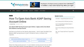 
                            9. How To Open Axis Bank ASAP Saving Account …