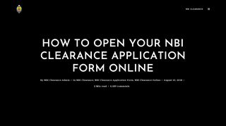 
                            1. How To Open your NBI Clearance Application Form Online