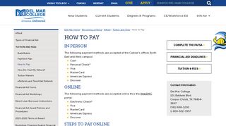 
                            6. How to Pay - Del Mar College