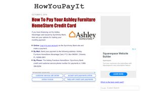 
                            3. How To Pay Your Ashley Furniture HomeStore Credit Card