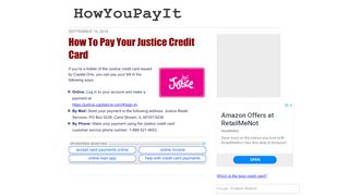 
                            7. How To Pay Your Justice Credit Card - howyoupayit.com