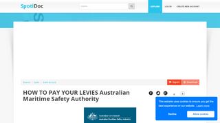 
                            4. HOW TO PAY YOUR LEVIES Australian Maritime Safety Authority