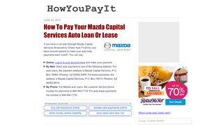 
                            5. How To Pay Your Mazda Capital Services Auto Loan or Lease