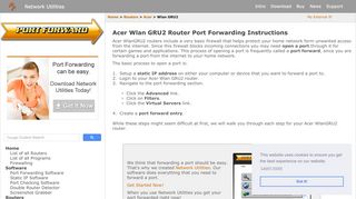 
                            8. How to Port Forward a Acer Wlan GRU2 Router