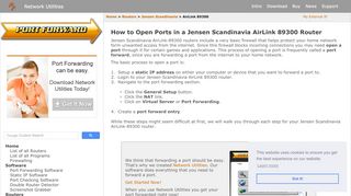 
                            10. How to Port Forward a Jensen Scandinavia AirLink 89300 Router