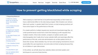 
                            8. How to prevent getting blacklisted while scraping