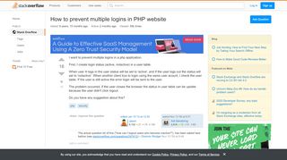 
                            2. How to prevent multiple logins in PHP website - Stack Overflow