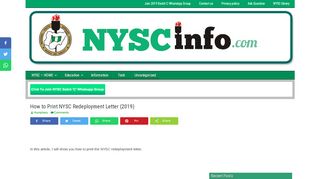 
                            8. How to print NYSC relocation or redeployment letter? - NYSC info