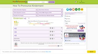 
                            7. How to pronounce Kindermann: HowToPronounce.com