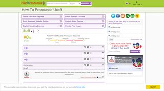 
                            1. How to pronounce Uceff: HowToPronounce.com