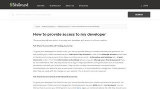 
                            2. How to provide access to my developer - SiteGround