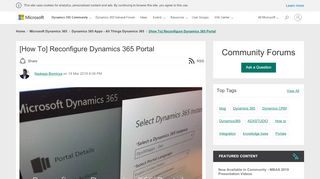 
                            2. [How To] Reconfigure Dynamics 365 Portal - Microsoft ...