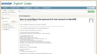 
                            2. How to reconfigure the password of root account in MariaDB - ASUSTOR