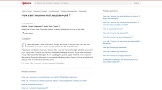 
                            9. How to recover mail.ru password - Quora