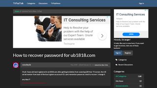 
                            4. How to recover password for ub1818.com — TVPadTalk
