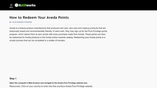 
                            6. How to Redeem Your Aveda Points | It Still Works