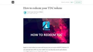 
                            9. How to redeem your TDC tokens - Trident Crypto Index Fund ...