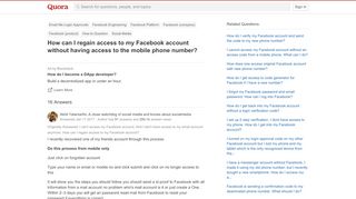 
                            1. How to regain access to my Facebook account without having ...