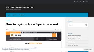 
                            2. How to register for a Pipcoin account – Welcome to info4pipcoin