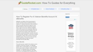 
                            2. How To Register For A Veteran Benefits Account At eBenefits