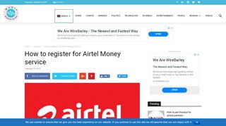 
                            7. How to register for Airtel Money service