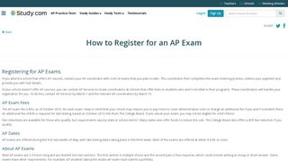 
                            5. How to Register for an AP Exam - Study.com