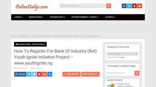 
                            5. How To Register For Bank Of Industry (BoI) Youth Ignite …