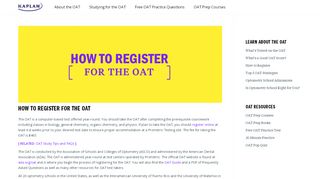 
                            6. How to Register for the OAT - Kaplan Test Prep