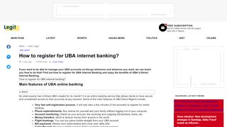 
                            5. How to register for UBA internet banking? ▷ Legit.ng