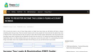 
                            5. How to Register Income Tax Login e-Filing Account …