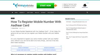
                            3. How To Register Mobile Number With Aadhaar …