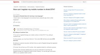 
                            1. How to register my mobile number in Airtel DTH - Quora