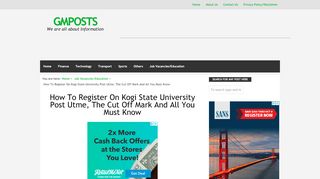 
                            7. How To Register On Kogi State University Post Utme, The Cut Off Mark ...