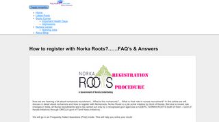 
                            7. How to register with Norka Roots?......FAQ's & Answers ...