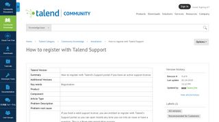 
                            8. How to register with Talend Support - Talend Community