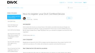 
                            4. How to register your DivX Certified Device – DivX