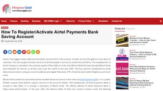 
                            8. How To Register/Activate Airtel Payments Bank …