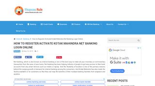 
                            11. How to Register/Activate Kotak Mahindra Net Banking Login ...