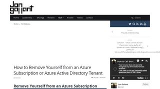 
                            9. How to Remove Yourself from an Azure Subscription or Azure Active ...