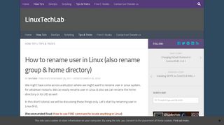 
                            6. How to rename user in Linux (also rename group …