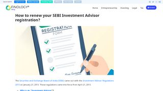 
                            4. How to renew your SEBI Investment Advisor Registration - Finology Blog