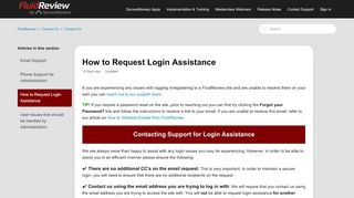 
                            3. How to Request Login Assistance – FluidReview